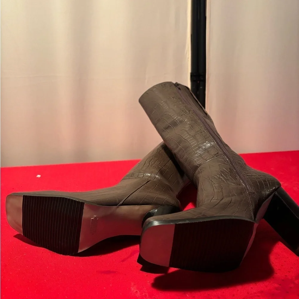 Brown Over the Knee Boots with Stiletto Heel